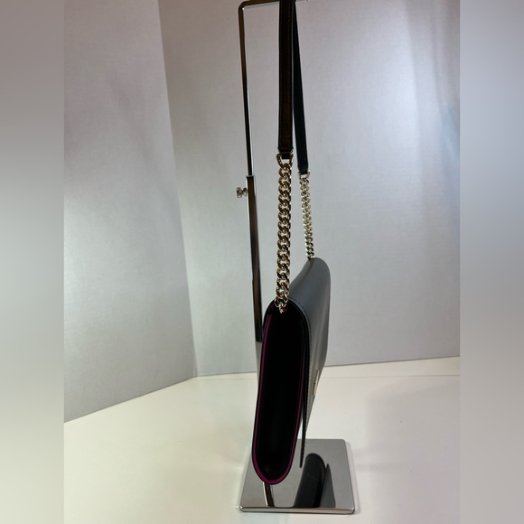 Kate Spade Arbour Hill Angelea Black Leather w/Pink Lining & Gold Chain - Picture 4 of 13
